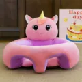 Cute unicorn baby floor seat plush infant support chair for learning to sit safely daily. - Unicorn Design