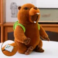 Süßes braunes Murmeltier Plüschtier mit grünem Rucksack, elektronischer Musikfunktion,weiche Puppe. - 30cm Puppe mit Rucksack / Geräuscherzeugend