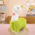 Cute Green Alpaca Plush Toy Stuffed Animal Doll Fluffy Desktop Ornament Gift Item - 40CM / Green