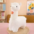 Cute white alpaca plush toy cartoon llama doll soft sleeping pillow desktop home decor gift - White