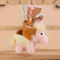 Cute plush pony keychain with brown animal ride, soft toy bag charm and lovely gift for women. - 4 Inch / Raccoon Style