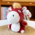 Cute chibi plush horse toy red stuffed animal pony doll birthday gift for kids and friends. - Dark Red