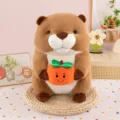 Cute capybara plush toy holding persimmon stuffed animal doll for home decor and gifts. - Persimmon Style / 35 cm
