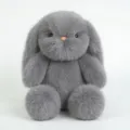 Cute gray fluffy lop-eared bunny plush toy, soft stuffed animal companion for girls' birthday gift. - Gray / 40 cm
