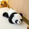 Lindo panda de peluche tumbado, suave almohada para dormir y adorable compañero de habitación. - Panda Tendido / 30 cm