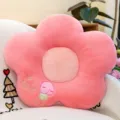 Cuscino peluche fiore rosa carino morbido comodo cuscino decorativo per sedia ufficio divano. - 50 cm / rosa scuro