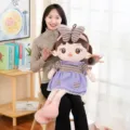 Cute cotton plush doll sweet girl toy with purple dress soft throw pillow gift for kids - 45 cm / Purple Cotton Doll