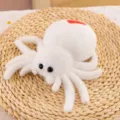 Witte pluche spinnen speelgoed, schattige zachte gevulde insectenpop met rode vlek voor kinderen. - Wit / 8 inch 25 cm