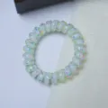 Colorful polka dot telephone wire hair tie detail, transparent resin stretch hair band. - Coconut Polka Dot Spiral Ring / Light Green