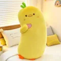 Yellow duck long plush body pillow, cute animal hugging cushion for sleeping and bed decoration - Duck / 60 cm