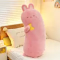 Pink long plush body pillow cute cartoon animal sleeping cushion for girls gift bedroom - Rabbit / 60 cm