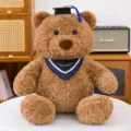 Niedlicher Abschluss Teddybär Plüschtier Kuscheltier mit Doktorhut Geschenk - 25cm / Blau