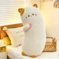 Cute long plush cat body pillow, soft animal doll sleeping cushion gift for girls bedroom. - Cat / 60 cm