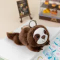 Cute brown plush sloth keychain soft stuffed animal bag charm fluffy animal pendant - Sloth