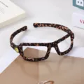 Luipaardprint brilmontuur haarband handgemaakte stoffen haarband mode haaraccessoire - Luipaard smile stip brilmontuur diadeem