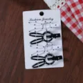 Schattige Koreaanse stippen konijnenoren haarspelden set voor vrouwen mode pony haaraccessoires - Konijn - Zwart-wit gestippelde 4-delige set