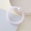 Elastico per capelli a filo di telefono color gelatina con perla bianca, braccialetto chic. - Anello Telefonico Perlato (No.2) / Viola