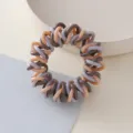 Elastico per capelli a filo di telefono treccia tripla accessorio coda di cavallo spirale - Elastici a spirale grigio, blu e rosa #1