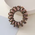Elastico per capelli a filo telefonico intrecciato, supporto a spirale, senza segni. - Elastici a spirale verde, grigio e rosa #3