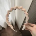 Pink braided headband with teeth stylish hair hoop non-slip hair accessory for women daily wear - Off White