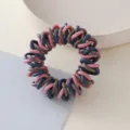 Elastico per capelli a spirale multicolore, legaccio telefonico intrecciato per coda. - Elastici a spirale rosa blu grigio #5