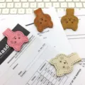 Cute leather magnetic cat bookmarks set for students, reading markers and cute stationery gifts. - Dark Brown