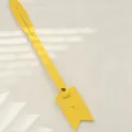 Yellow PU leather letter Y bag charm pendant with snap button for personalized accessories. - Yellow