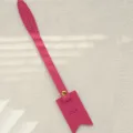 Pink PU leather initial bag charm personalized letter monogram pendant for handbags purses - Rose Red