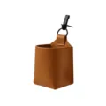 Sac de rangement en cuir marron pour grille d'aération de voiture, organiseur suspendu. - Beige