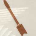 PU leather letter charm bag pendant personalized alphabet monogram initial accessory brown color - Tan