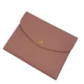 PU leather A5 document organizer folder, chic envelope flap and snap button notebook cover. - Lotus root pink