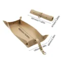Water-resistant thick leather gardening mat for potted plants repotting tray detail view - Khaki