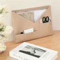Sac de rangement mural en cuir PU pour organiseur de documents et papeterie de bureau. - 34*24cm / Abricot