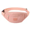 Pink women waist bag casual stylish fanny pack light large capacity chest crossbody bag - Pink
