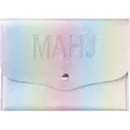Astuccio per carte mahjong in pelle glitterata arc-en-ciel con bottone automatico. - 22*15cm / Laser