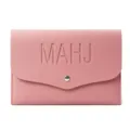 Pratico astuccio portacarte Mahjong in pelle rosa con chiusura a bottone automatico. - 22*15cm / Rosa