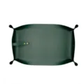 Dark green leather gardening mat waterproof storage tray with snap buttons for potted plants. - Green