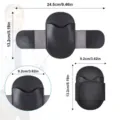 Detailed view of black leather stethoscope holder showing precise dimensions and waist pouch design. - Unisex / Black Style 02
