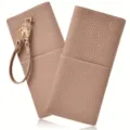 Tragbare Leder Brillenetui Reise Sonnenbrille Aufbewahrungstasche Schutztasche mit Handschlaufe - 18*8.5cm / Rosa