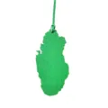 Green Qatar map leather bag charm pendant stylish national map keychain accessory - Green