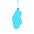 Qatar map shape leather bag charm stylish blue pendant fashion handbag accessory gift - Sky Blue