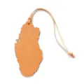 Qatar map shape leather bag charm orange keyring stylish travel souvenir accessory pendant - Orange