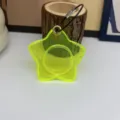 Fluorescent yellow star transparent PVC holder detail view, tracker protective case accessory. - Yellow