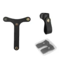 Black leather luggage handle wrap strap grip comfort cushion for travel suitcase bags main - Black