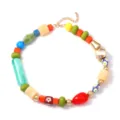 Colorful irregular geometric beaded necklace for women, stylish niche design sweet accessory. - Colorful