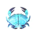 Charming blue acrylic crab brooch detail, cute animal design accessory for women daily wear. - Blue Crab