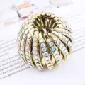 Gouden strass vogelnest haarspeld voor paardenstaart knot maker mode haaraccessoire - Strass Vogelnest Haarspeld / Goudgeel