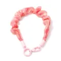 Correa de tela fruncida rosa llavero y colgante de bolso, accesorio multifuncional suave. - Rosa