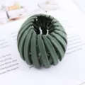 Dark green bird's nest hair clip, lazy bun maker and ponytail holder for daily styling. - Bird's Nest Scrunchie / Green