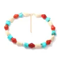 Collana di perle di pietra colorata irregolare in stile bohémien, gioielli vintage donna. - modello 3